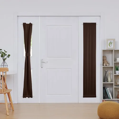 Miniatura 123 de Cortina térmica para puerta con bolsillo para barra, opacas, tratamiento de ventanas con ojales y ojales Deconovo 1 panel