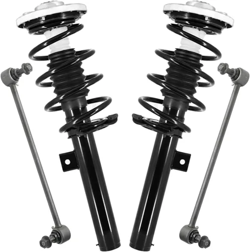 Miniatura 49 de Detroit Axle - Kit de 4 barras estabilizadoras delanteras para Ford F-150 2021 2022 2023 2024, 2 puntales con resorte helicoidal, 2 eslabones