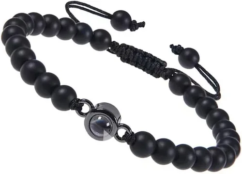 Miniatura 13 de Elegante pulsera de proyección de cristales que muestra I Loves You en 100 idiomas, gran regalo para amantes y parejas de uso diario
