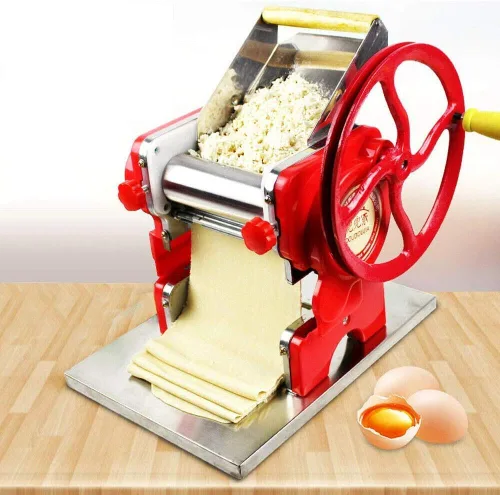 Miniatura 3 de Máquina de corte de fideos manuales multifuncionales para fabricar bolas de masa de pasta para el hogar y comercial (rojo)