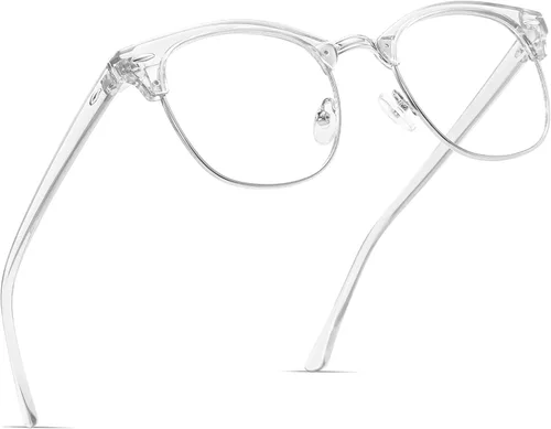 Gafas de Luz Azul para Mujer/Hombre Gafas de Computadora de Luz Azul para Mujeres/Hombres A04-cristal marco plateado