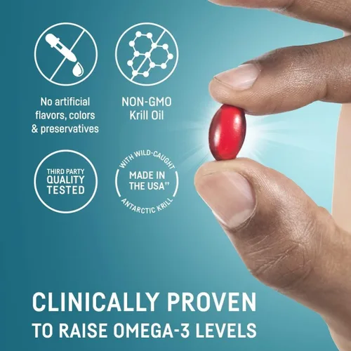 Miniatura 4 de Kori Krill Suplemento de aceite Omega 3, aceite de krill antártico con absorción superior frente a aceite de pescado, 400 mg cápsulas blandas, EPA
