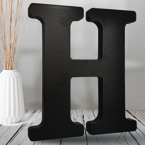 Miniatura 11 de AOCEAN Letras de madera negra de 8 pulgadas Letras de madera sin terminar para decoración de Halloween Letras decorativas de pie Tablero