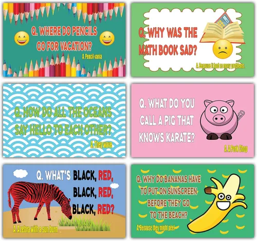 Miniatura 3 de Creanoso Divertidas y divertidas tarjetas de chistes (30 tarjetas x 4 juegos) – Fiambrera escolar Tarjetas de notas para niños – Gran regalo