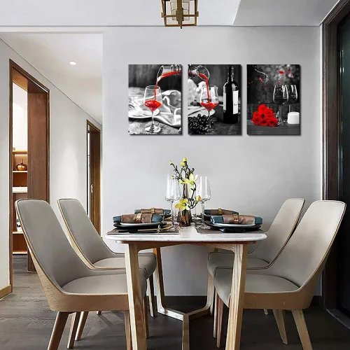 Miniatura 4 de Arte de pared de cocina para comedor, decoración de pared de naturaleza muerta, lienzo en blanco y negro, impresiones artísticas de barriles