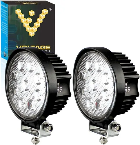Miniatura 5 de Voltage Automotive - Focos LED de 4" 27W, luz redonda de trabajo, 6000K, para tractor, excavadora, UTV, carrito de golf, barco, camión todoterreno