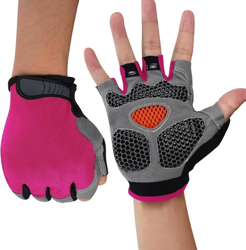 WULI Guantes de ciclismo de medio dedo para hombres y mujeres, guantes de fitness para ciclismo, transpirabilidad, equipo de yoga antideslizante,