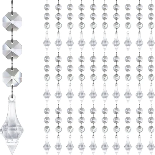 Miniatura 10 de Jishi 30 piezas de adornos de copo de nieve de cristal para decoración de árbol de Navidad, adornos de copo de nieve de acrílico transparente