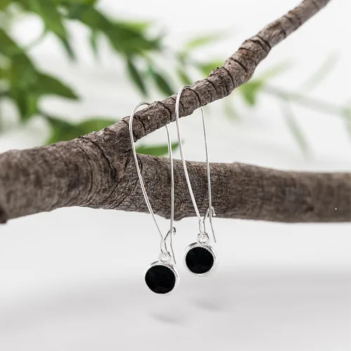 Miniatura 3 de Bottled Up Designs Aretes Colgantes Largos Hechos a Mano, Plata Esterlina, Ecológicos, Botellas Vintage Recicladas, Fabricados en Estados Unidos