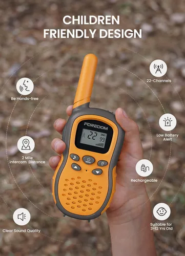 Miniatura 5 de FOREDOM Walkie Talkies recargables para niños, Walkie Talkies de largo alcance para niños de 3 a 12 años, para niños y niñas, juguetes de cumpleaños