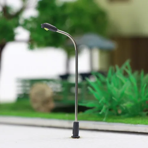 Miniatura 2 de LQS05 10 unids modelo tren ferrocarril lámpara poste 1.4 in o 1.42 pulgadas luz de calle brillante blanco frío N Z escala LED nuevo
