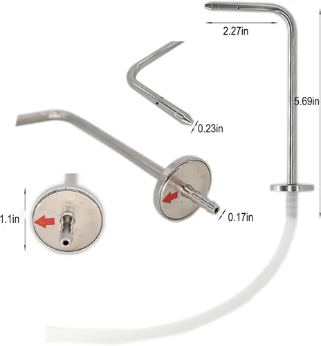 Miniatura 4 de Kit de sondas de presión estática para HVAC, 2x tubos estáticos con imán, 2x tubos blandos de silicona (1.8m), 2 adaptadores/conexiones de tubo