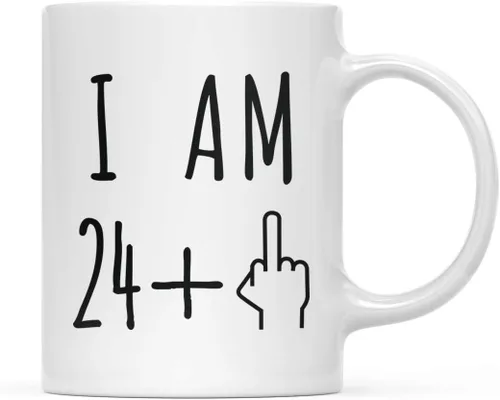 Miniatura 51 de Andaz Press Divertida taza de café de 11 onzas, regalo de broma de cumpleaños, I Am 49 + 1 dedo medio, 1 paquete, ideas de regalo de cumpleaños 50