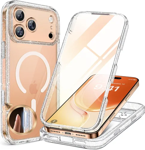 Miniatura 63 de Miracase Funda para iPhone 13 de 6.1 pulgadas, [sin burbujas] funda de teléfono de cuerpo completo con pantalla de vidrio completa integrada, sin