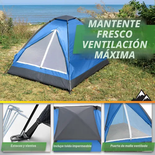 Miniatura 4 de 2 Person Camping Tent with Rain Fly and Carrying Bag - Lightweight Outdoor Pop Up Tents for Camping Essentials, Music Festivals, Backpacking