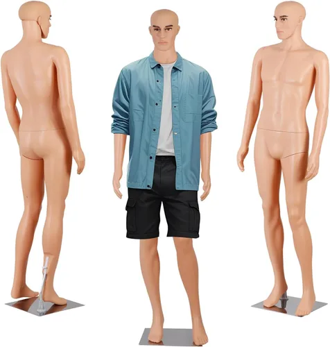 Miniatura 12 de Maniquí femenino de cuerpo completo con cabeza ajustable, extremidades flexibles, diseño desmontable de 69 pulgadas, forma de vestido con base