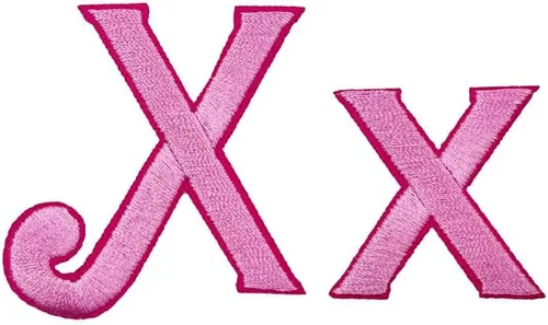 Miniatura 22 de Letras cursivas rosa bordadas, parches para planchar, apliques para ropa, vestido, sombrero, vaqueros, costura, alfabeto, letra (Aa-Zz), accesorio Bb