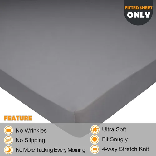 Miniatura 2 de N&Y HOME - Sábana bajera elástica Gris claro