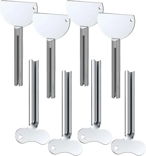 Miniatura 10 de Exprimidor de pasta de dientes, llave exprimidora de tubo de metal, escurridor manual de tubo de pasta de dientes para pintura, crema, cosmética