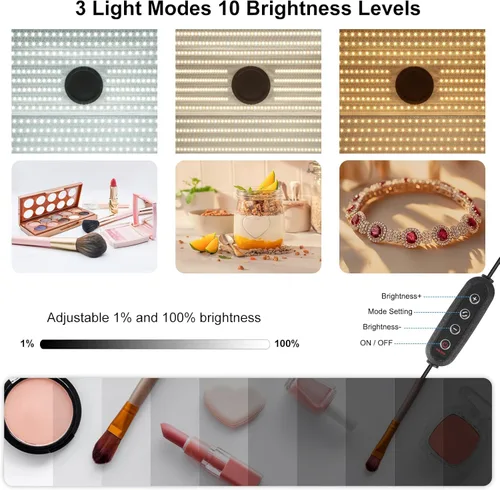 Miniatura 2 de PULUZ Caja de luz portátil para estudio fotográfico, caja de fotos grande de 24.6 x 16 pulgadas, kit de estudio profesional regulable con 672 luces