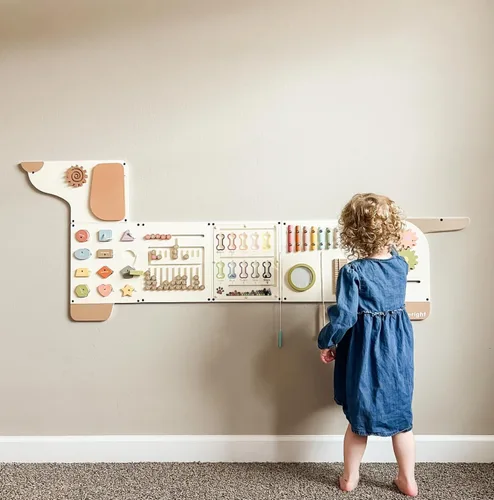Miniatura 8 de Beright Paneles de Pared de Actividad para Perros con Tableros Ocupacionales, Juguetes Sensoriales Montessori, Centro de Actividades de Aprendizaje