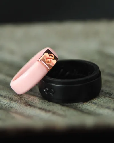 Miniatura 28 de Rinfit Anillos de silicona a juego para parejas, juegos de alianzas de boda de silicona para él y ella, diseño patentado MetalInfinity e Infinity
