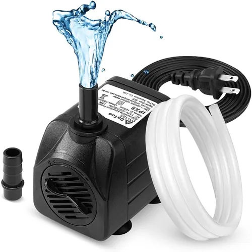 Miniatura 10 de DaToo Bomba de agua sumergible pequeña de 95 GPH 5 W, mini bomba de fuente, ultra silenciosa para acuario, pecera, estanque, estatua, hidroponía
