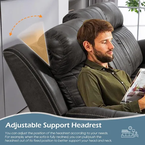 Miniatura 3 de Zero Gravity Power - Juego de sofá reclinable de 2 piezas con reposacabezas ajustable, sofá reclinable eléctrico y sofá biplaza con puntos de carga