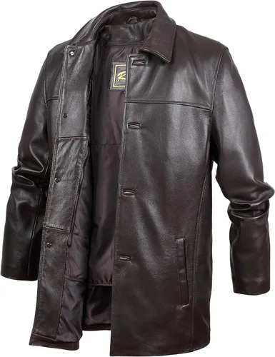 Miniatura 3 de REED EST. 1950 - Chaqueta de piel de cordero auténtica con cuatro botones