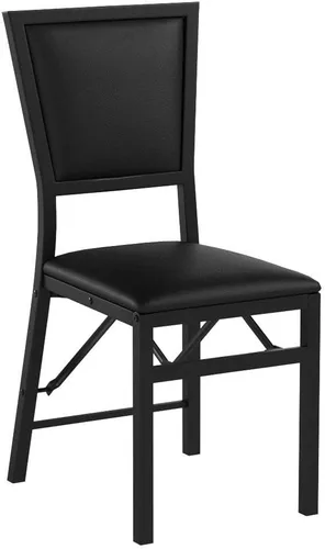 Miniatura 6 de Giantex Juego de 2 sillas plegables de comedor con asientos acolchados, marco de metal resistente, protectores de suelo, diseño de ahorro