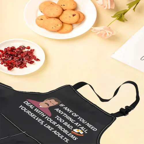Miniatura 5 de LEVLO Swanson - Delantal con cita para fanáticos si alguno de ustedes necesita algo en absoluto tocino y huevos Pinny