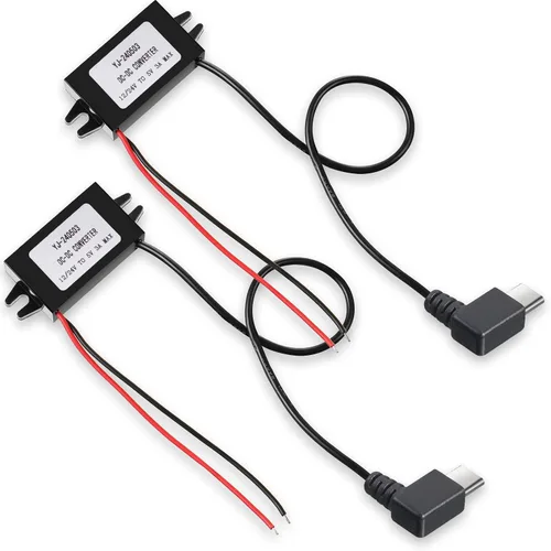 Miniatura 7 de Weewooday Paquete de 2 convertidores de 12 V a 5 V CC, regulador de voltaje de módulo Buck de ángulo recto de 3A 15 W, adaptador de corriente