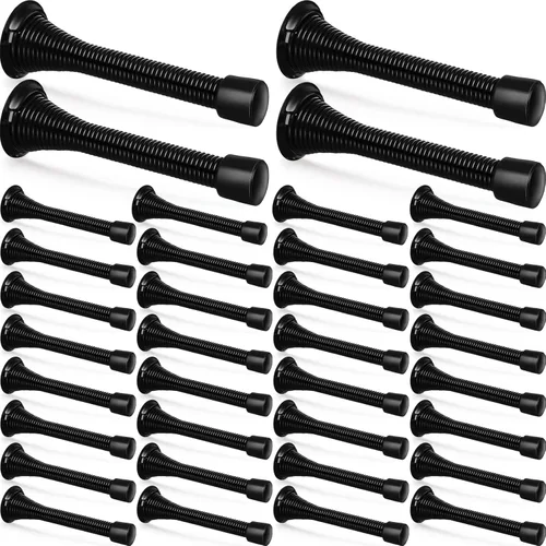 Miniatura 7 de Chumia Tope de puerta de resorte de 36 piezas con parachoques de goma, resorte flexible, resistente, tope de puerta de pared para el hogar, oficina