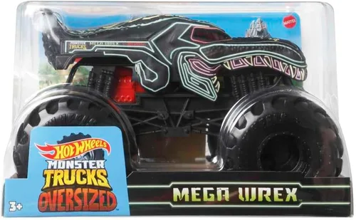 Miniatura 5 de Hot Wheels Monster Trucks - Mega Wrex de neón fundido a presión a presión a escala 1:24