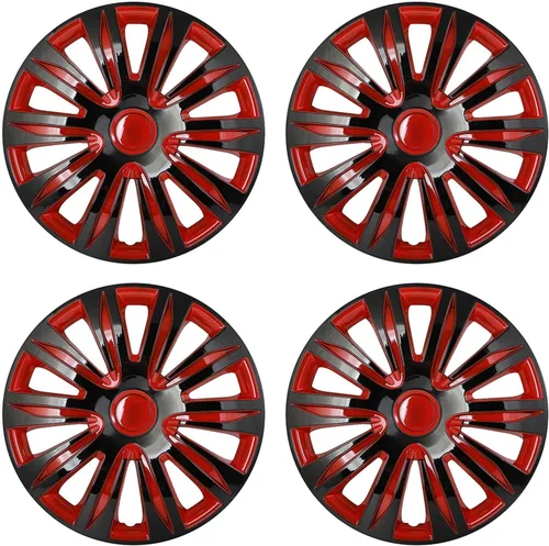 Miniatura 10 de OCPTY 4 unidades de cubiertas de rueda para llantas de coche, 16 pulgadas, tapacubos de rueda de acabado negro brillante y plateado, reemplazos
