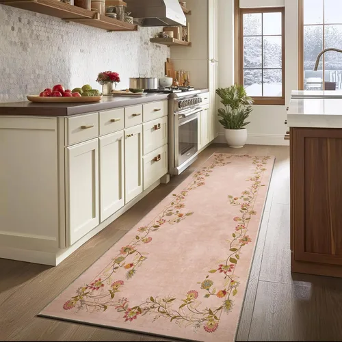 Miniatura 78 de Alfombra de pasillo lavable antideslizante: alfombra de cocina de 2 x 6 pies, resistente a las manchas, con parte trasera de goma, alfombra suave