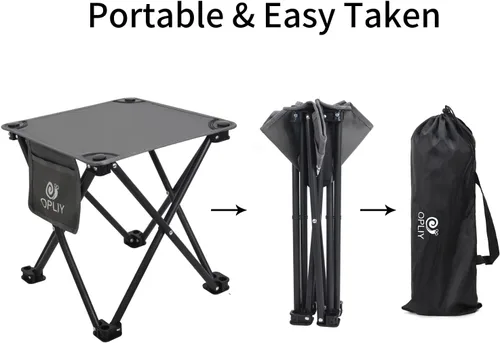 Miniatura 4 de Opliy Taburete de campamento, silla pequeña plegable, portátil, para campamento, pesca, senderismo, jardinería y playa, asiento de campamento