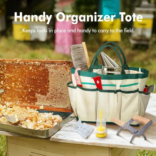 Miniatura 6 de BeeCastle Suministros de apicultura, kit de herramientas de apicultura de 22 piezas con bolsa organizadora, suministros de mantenimiento de abejas