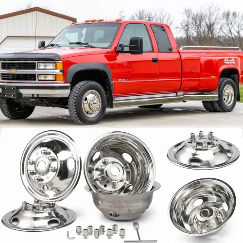 Miniatura 12 de Simulador de rueda de 16 pulgadas para Dodge 2007-2025, Mercedes y Freightliner Sprinter Van, 4 tapacubos protectores impermeables a presión de 6