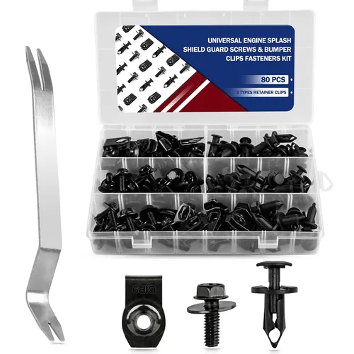 Miniatura 8 de Xislet 45 piezas de estilo universal para motor, bajo cubierta, protección contra salpicaduras, pernos de carrocería para parachoques, guardabarros