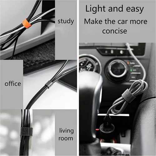 Miniatura 7 de BSELEYY - Amarres de Cable Reutilizables de 27 Yardas x 1 Pulgada - Correas de Cable Ajustables Cinta de Gestión de Cables Correas de Organización
