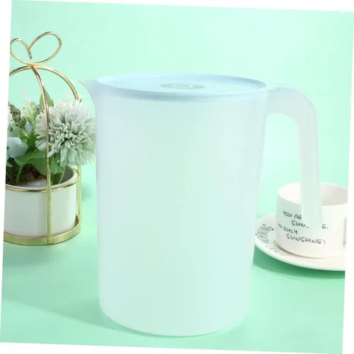 Miniatura 5 de Mikinona Jarra de agua de plástico Jarra de bebida Lidspot Apertura grande para fácil recarga azul