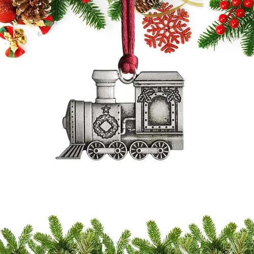 Miniatura 8 de Adornos navideños, 2024 Adorno de árbol de Navidad de peltre sólido hecho a mano de metal para colgar, artesanía DIY, coleccionables para árboles