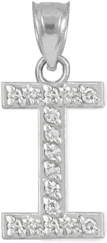 Miniatura 27 de Claddagh Gold . Collar con colgante de letra inicial de plata de ley 925 con circonita cúbica - Elección de tamaños