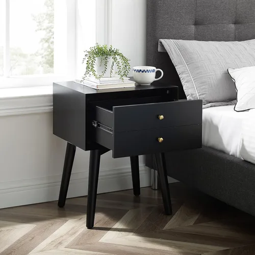 Miniatura 9 de Crosley Furniture Landon - Mesita de noche con cajón, color negro mate