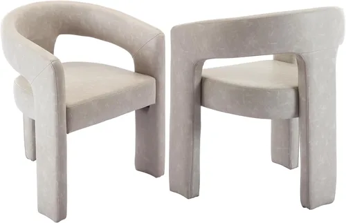 Miniatura 21 de Modern Barrel - Silla de comedor tapizada con brazos, cómoda silla auxiliar de terciopelo para sala de estar, oficina en casa, recepción