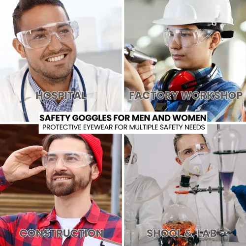 Miniatura 6 de Ansi Z87.1 Ansi Z87.1 - Gafas de seguridad antivaho para hombres y mujeres, gafas de laboratorio resistentes a arañazos e impactos, gafas