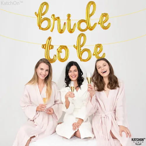 Miniatura 6 de KatchOn, Globos dorados con texto en inglés "Bride To Be", 16 pulgadas, globos de despedida de soltera para decoraciones de despedida de soltera, Oro