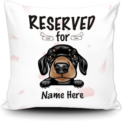 Miniatura 19 de Funda de almohada personalizada reservada para el perro, Cavalier King Charles Spaniel cachorro, funda de almohada de lona blanca para decoración
