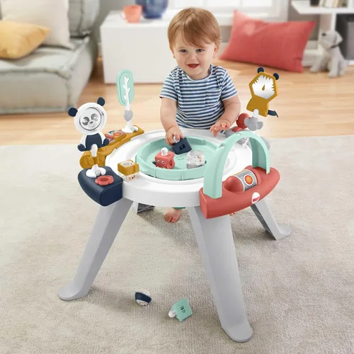 Miniatura 3 de Fisher-Price Centro de actividades 3 en 1 de giro y clasificación para bebé y niño pequeño y mesa de juego con alfombrilla de juego y más de 10